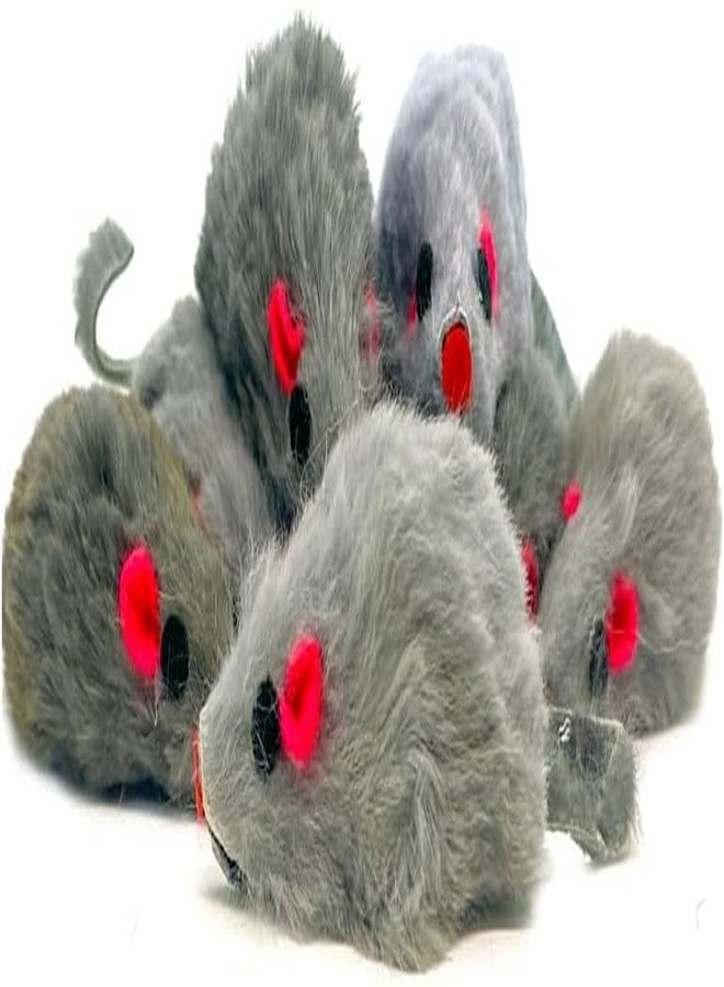 Labriciyon 5 Pcs Gray Fur Rattle Mouse Cat Toy Mice Animal Toy Pet Supplies Furry Play Combo - Cat Toy Mix - Image 2